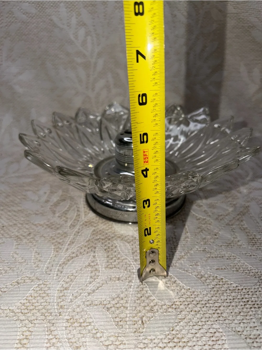 vintage Mid-Century Modern glass nutcracker bowl with metal picks